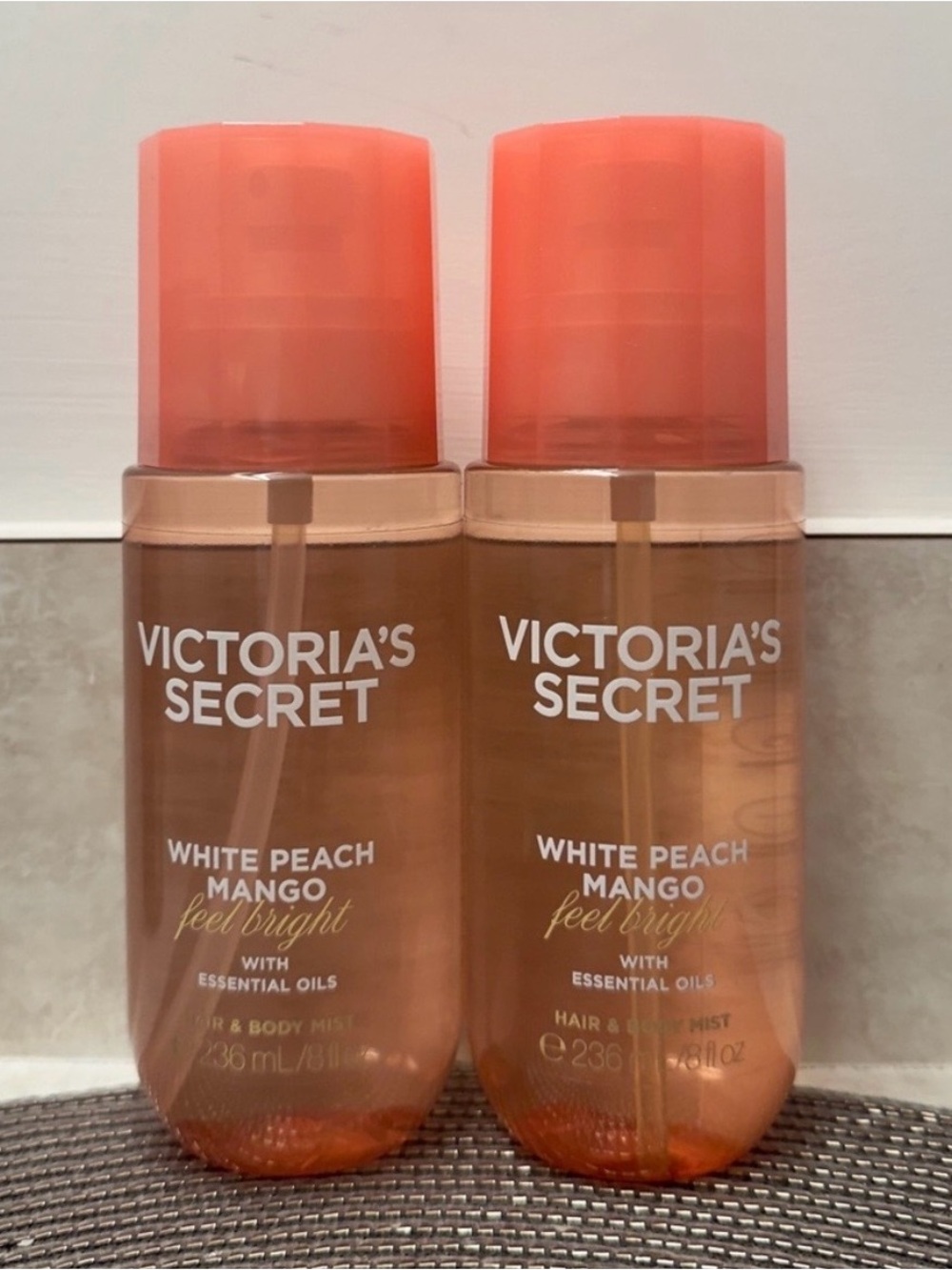 NEW Victoria's Secret White Peach Mango Hair & Body Mist Set